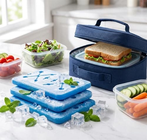 A2Z Reusable Freezer Cool Board Ice Pack for Cool Bags Lunch Boxes Picnic Cooler Bags - Freezer Board 1329 Blue 3 Pack — view 6