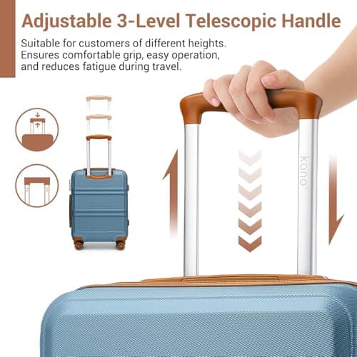 Kono Medium Suitcase with TSA Lock, Lightweight Hard Shell Checked Luggage — view 6