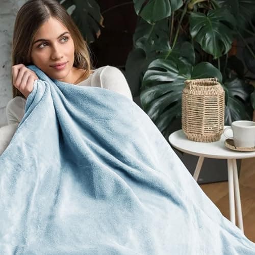 Megcdtr Travel Blanket and Pillow with Eye Mask and Ear Plugs(Blue) — view 5