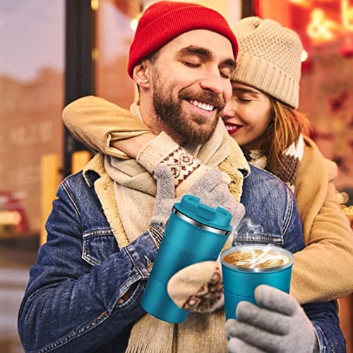 Dycietx Travel Mug with Leakproof Lid, Insulated Reusable Coffee for Hot&Cold Drinks/Tea, Portable Stainless Steel Thermal Takeaway Cup Car/Outdoor/Picnic/ Office/School (510ml Blue), CM03RD — view 6