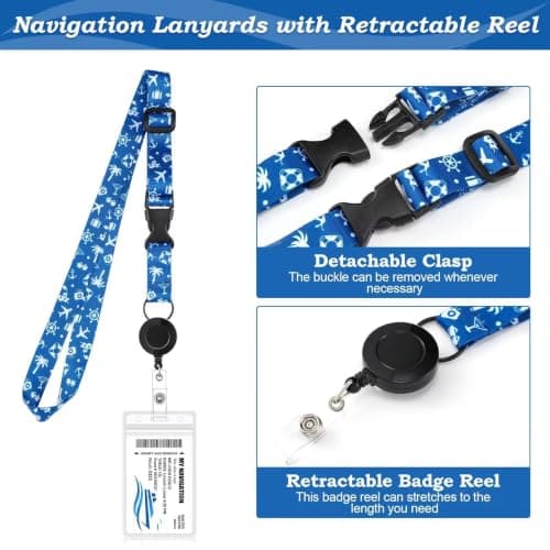 2 Pack Cruise Lanyard 4 Pack Luggage Tags Waterproof Clear Tags with Steel — view 4