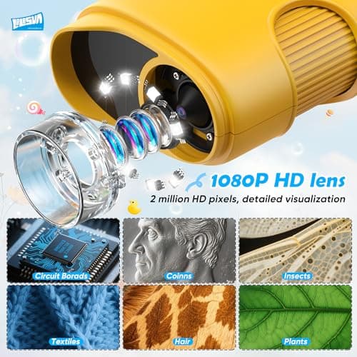 4K Kids' Microscopes, Portable Mini Pocket 1000X Handheld Microscope — view 5