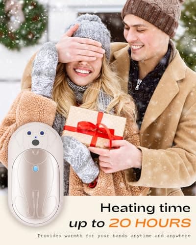 Lepwings Rechargeable Hand Warmers 2 Pack, 6000mAh Battery Long Lasting, 3 Levels Heating Electric Pocket Hand Warmer, Winter Gift for Men and Women, Ideal for Golf Hunting Outdoor Activities, Cream — view 5