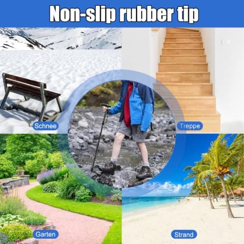 Febbya Folding Walking Stick for Women and Men,Lightweight Collapsible Walking Cane Adjustable Height 85-95cm,Portable Travel Walkings Stick for Elderly Arthritis Recovery — view 6
