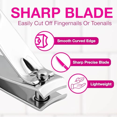 2pc Stainless Steel Nail Clipper Set – Large & Small Clippers with Non-Slip Grip Handles – Precision Cutting for Fingernails & Toenails – Travel Friendly Grooming Kit — view 4