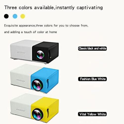 Portable Mini Wireless Projector, Mini 4K 1080P Support Art Projector LED Drawing Projectors Light Box for Tracing Draw Tracing Board Sketching Painting for Home Movie Outdoor (Yellow+White) — view 6