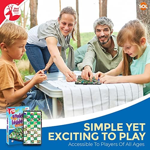 SOL Snakes and Ladders Travel Game - Magnetic Mini Board Game, Foldable — view 6