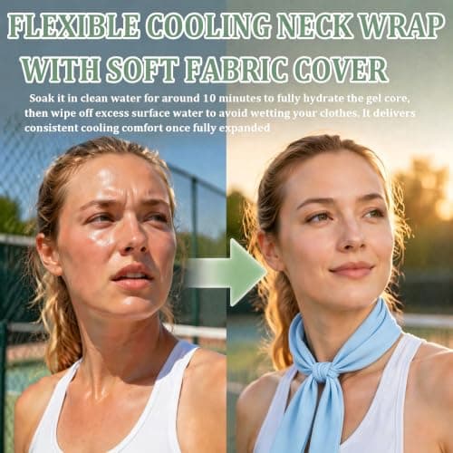Cooling Towel for Neck, Reusable & Long Lasting Gel Cooling Neck Wrap(Blue） — view 4
