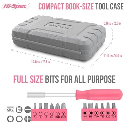 Hi-Spec Pink Small Tool Kit Set for Home DIY, Repairs & Crafts — view 3