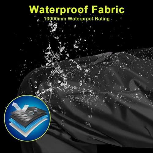 Flintronic Men's Black-velcro Size L Waterproof Windproof Breathable Polyester Rain Pants with Zip Pockets for Hiking, Cycling, and Other Outdoor Activities — view 6