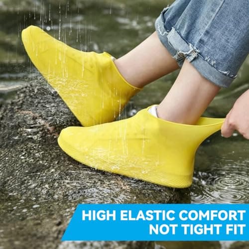 BQMEZRNUS 4Pairs Waterproof Shoe Covers, Non-Slip Reusable — view 5