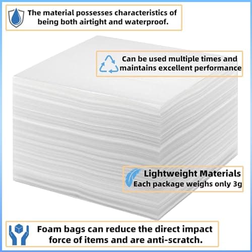 Olicky 100 Pack Foam Pouches for Packing, 30x30cm Cushion Foam Wrap Bags — view 5
