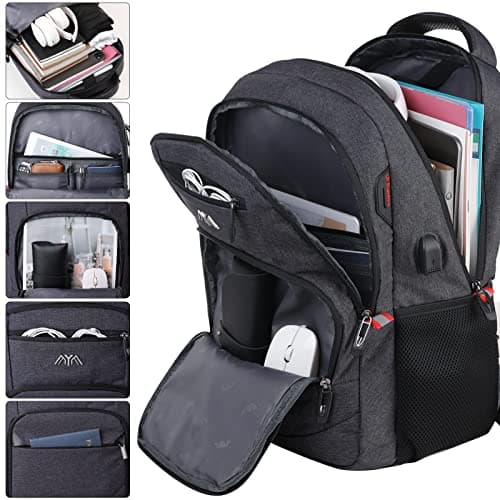 Backpack for Men, Teenager Boys School Backpack for 15.6 inch (39.6 cm) Laptop, Backpack for Work, Waterproof Business Daypacks, with USB Charging Port, 35 L, Black 2, 15,6 Zoll — view 5