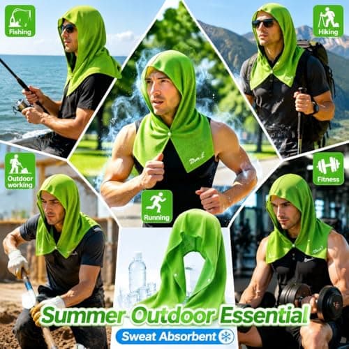 TODUNLAN 3 pcs Cooling Hoodie Towel - Instant Evaporative Chilly Head Towel, Hooded Cooling Towel for Hard Hat, Outdoor Work, Construction, Sports, Hiking, Camping, Migraine — view 3