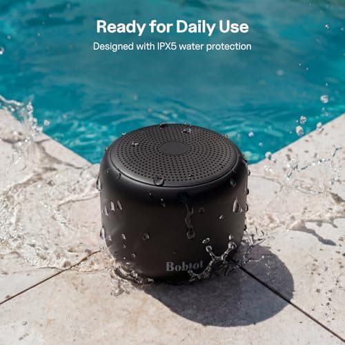 Bobtot Portable Bluetooth Speakers with Strap Mini Speaker, Black — view 4