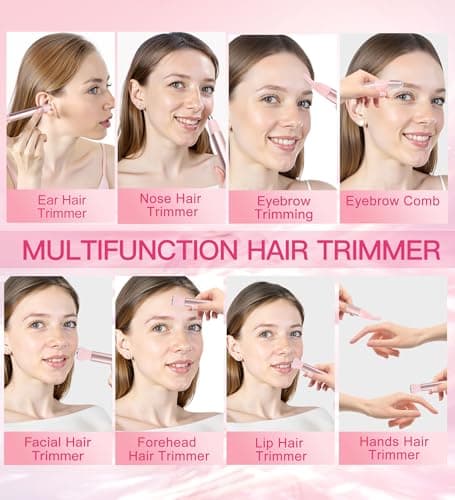 Hebeca Nose Hair Trimmer for Women - 3 in1 Facial Hair Remover - Eyebrow Trimmer Women Rechargeable Waterproof Portable Lady Face Shaver with Travel Bag — view 3