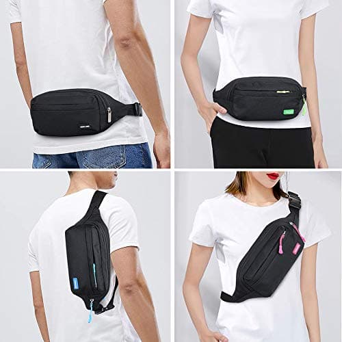 Yooluan Waterproof Bum Bag Waist Fanny Packs 4 Zip Pockets Travel Hiking Outdoor Sport Running Belt Holiday Hiking Doggy Bag Money Hip Pouch — view 5