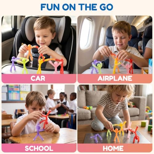 Magnetic Fidget Travel Toys for Kids Age 3-8 – 12Pcs Fun Magnetic Men Set, Perfect for Airplane & Car Trips,Sensory Stress Relief, and Travel Game Gift for Boys & Girls — view 5