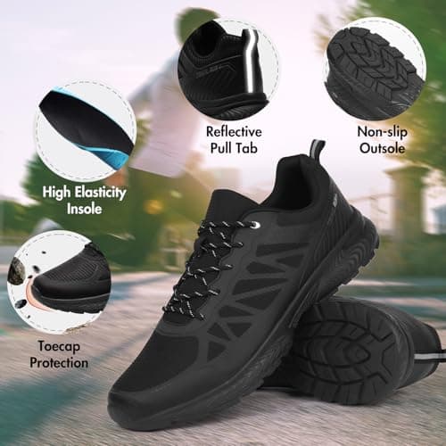 Hawkwell Men's Plus Size Outdoor Trail Running Shoes UK Size 12 13 14 15 16 17 18, Black PU, 16 UK — view 6