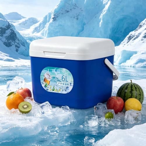 Insulated Cooler Box– 6L Portable Cooler With 5 Ice Packs & Ice Crystal Box — view 6