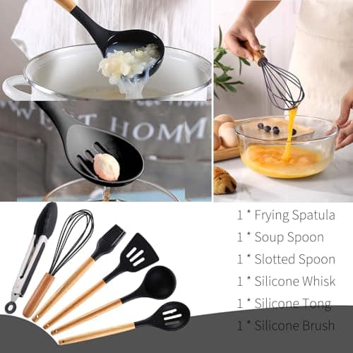 Pansyling Silicone Camping Cooking Set with Storage Bag, RV Camping Must Haves Car Camping Essentials Camper Accessories, Camping Kitchen Cooking Utensil for Picnic Hiking Travel — view 4