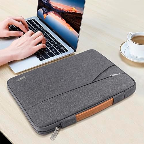 TECOOL 13.3 Inch Laptop Sleeve Protective Case with Handle and Pockets — view 2
