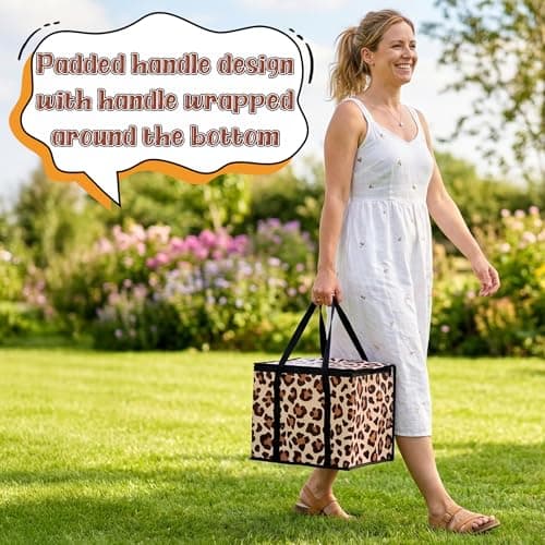 GwaOery Cooler Bag 40L Insulated Picnic Thermal Food Delivery Bag(Brown) — view 6