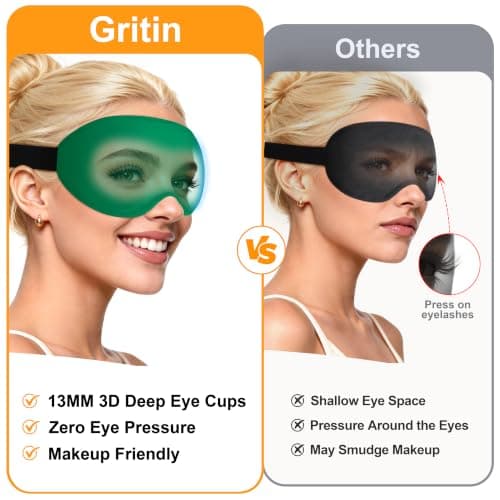 Gritin 2026 Gen 2 Sleep Mask-100% Blackout Eye Sleeping Mask for Women&Men — view 3