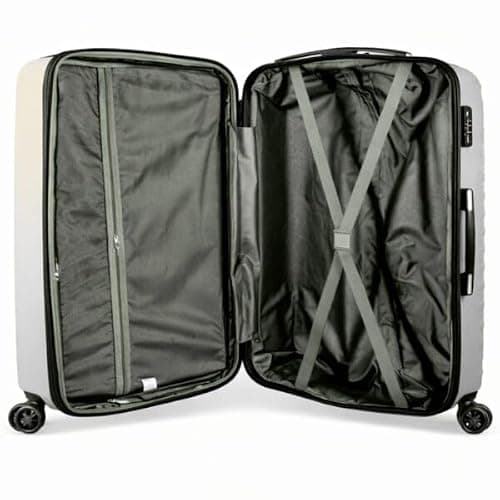 Set of 3 Pieces Luggage Hard Shell Suitcase, White — view 4