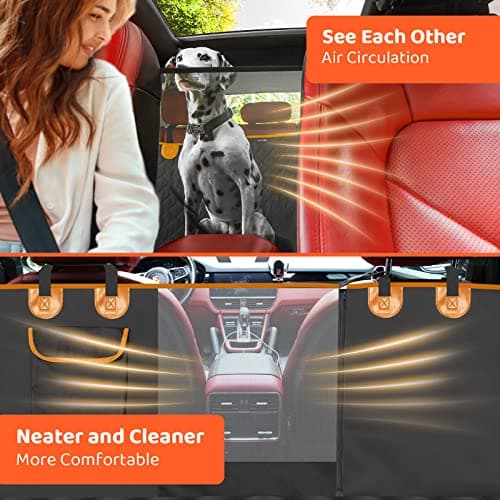 KYG Dog Car Hammock Seat Cover with Visual Window 135x148cm Black Orange — view 5