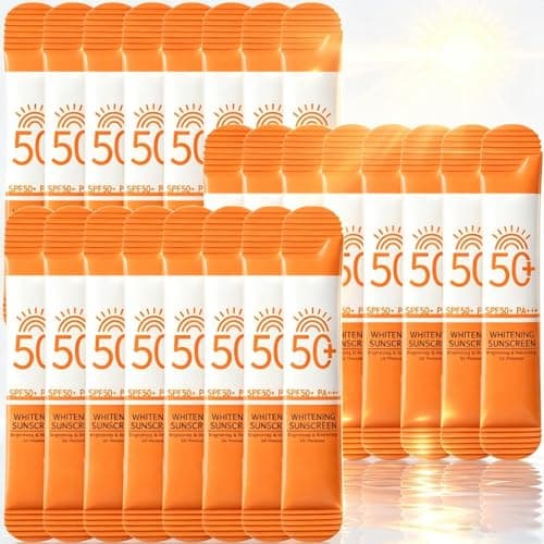 Mini Sunscreen SPF 50+ 8g, 24 Pack Travel Size Sun Cream for Face & Body, Waterproof & Non-Greasy, No White Cast, Lightweight UV Protection for Daily Use