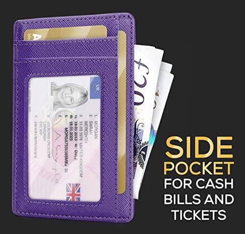 PIRNA Slim Wallet for Women | Small RFID Blocking Minimalist Credit Card Holder – Thin UK Card Wallet with Gift Box (Royal Purple) — view 3