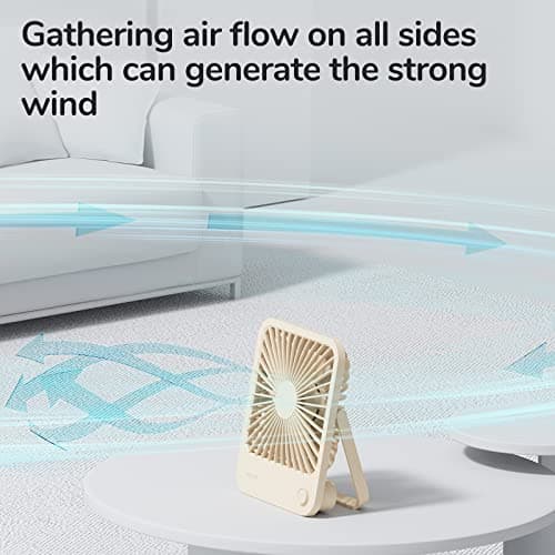 JISULIFE Small Desk Fan, 4500mAh Rechargeable Battery Powered — view 3