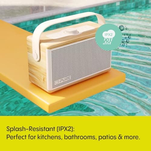 Pure Classic Aura Portable Bluetooth Speaker 40W with 5000mAh Battery, Powerbank Function, Ambient Light, 30h Playtime, USB-C, AUX, IPX2 Splashproof – Coffee Brown/Walnut — view 6