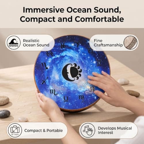 Eminchu Ocean Wave Drum, 10 Inch Wooden Travel Sea Sound Drum — view 4