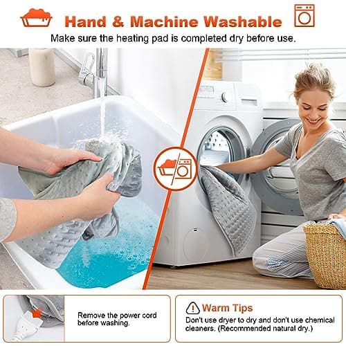 Nsyee Electric Heated Foot Warmer Pad, Heating Pad for Feet, Grey — view 5