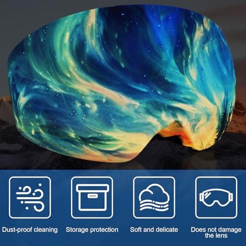 Ryaco Ski Goggles Protective Cover Microfibre Glasses Cleaning Cloth Lycra Fabric Ski Goggles Protective Cover Protects Against Scratches Suitable for Snowboarding, Ski Travel Storage, Lens Protection — view 3