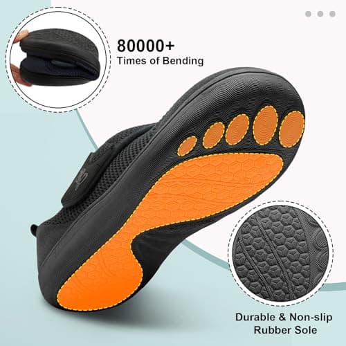 Mens Gym Barefoot Walking Trainers Wide Fit Zero Drop Breathable Adjustable Shoes Black Size 12 Wide — view 6