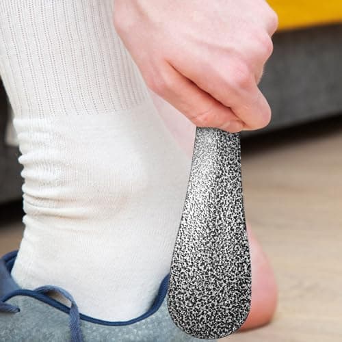 DOITOOL 19cm Metal Shoe Horn Portable Shoe Wearing Helper 2pcs Black — view 6