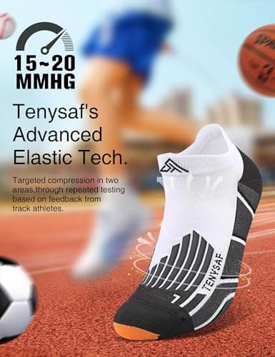 Lounwee Compression Low-Cut Running Socks: 2-zone Target Support for Muscle — view 3