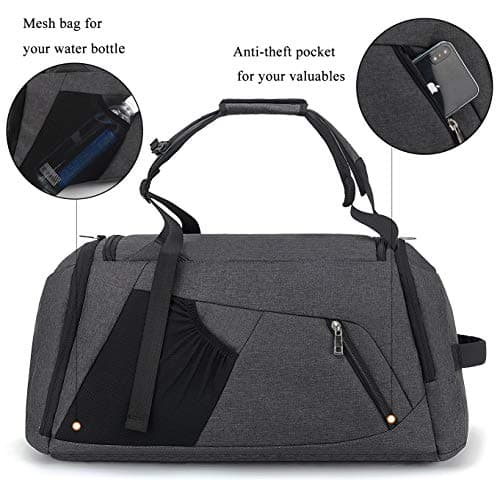 42L Waterproof Gym Bag with Shoes Compartment, Weekend Bag with Wet Pocket — view 4