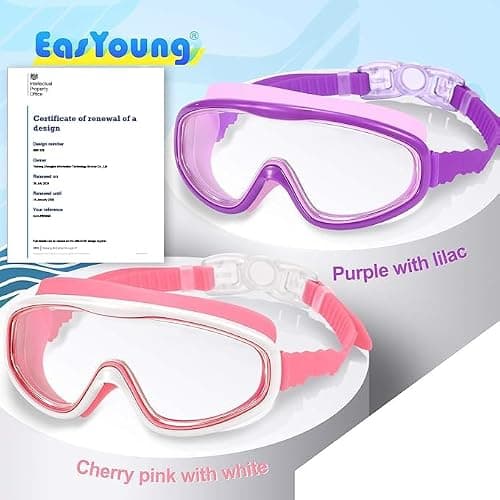 EasYoung 2-Pack Kids Swim Goggles, Swimming Goggles for Children and Early Teens from 3 to 15 Years Old, Wide Vision, Anti-Fog, Waterproof, UV Protection — view 2