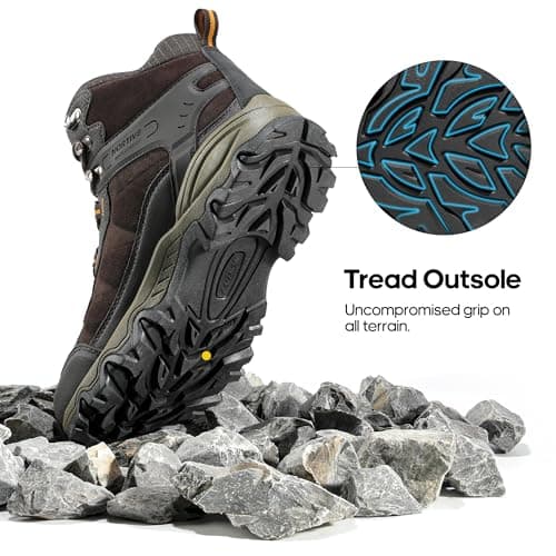 NORTIV 8 Men's Waterproof Lightweight Walking Boots,Size 9,Brown — view 5