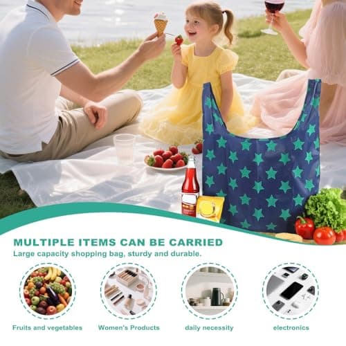 Foldable Shopping Bags, Reusable Shopping Bags Foldable(13.8 X 20 Inches) — view 2