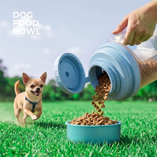 Aurapaws Dog Water Bottle Portable 20.3oz with Food Container & 2 Bowls — view 5