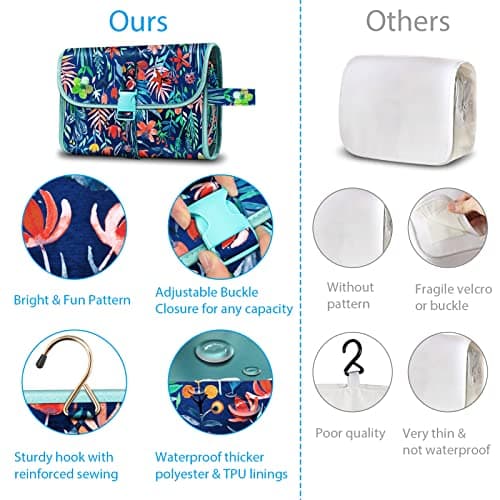 FINPAC Portable Toiletry Travel Wash Bag, Large Hanging Makeup Organiser — view 4