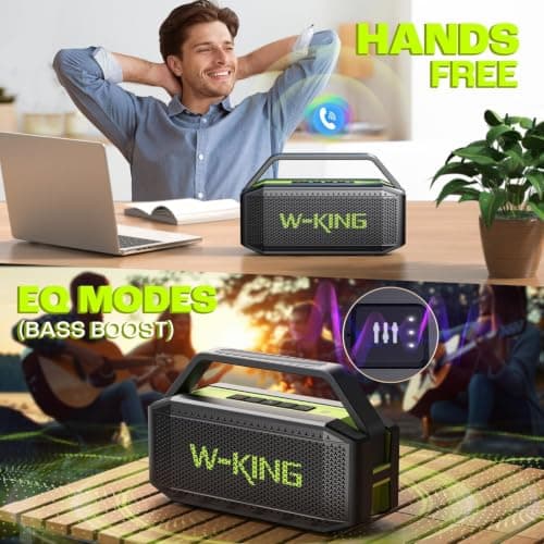 W-KING Bluetooth Speaker, 100W Peak HD IPX7 Portable Speakers Wireless Loud — view 6