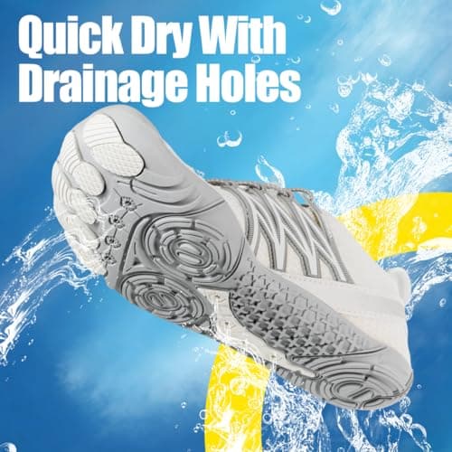 Barefoot Shoes,Quick Dry Water Shoes,Non-Slip Running Shoe Mens Women,Lightweight Beach Shoes with Heel Support for Swim Surf Walking Hiking White — view 5