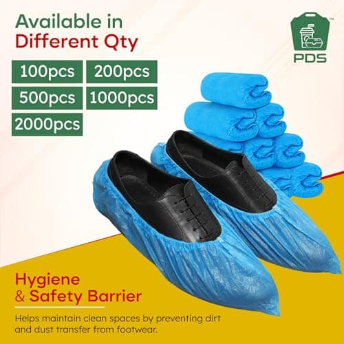 PDS Shoe Cover |200Pcs/100 Pairs| Extra Large Measuring 41x15cm | Blue Single Use Shoe Covers Disposable | Durable Disposable Shoe Covers | Boot Cover, Shoe Protector — view 5