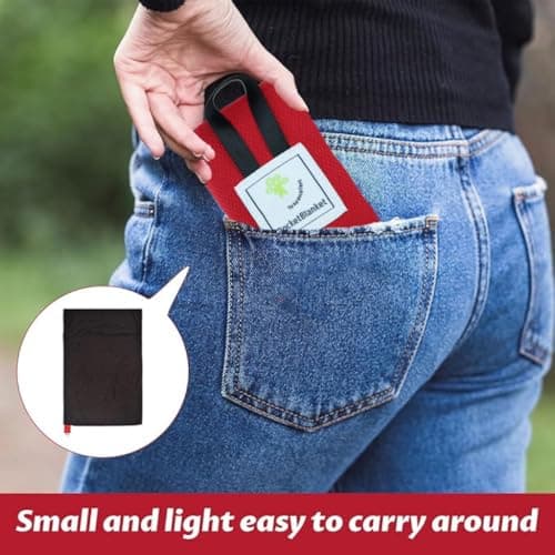 Qianeffort Mini Pocket Picnic Blanket,Lightweight Camping Blanket Waterproof Travel Blanket,Small Picnic Blanket,Beach Mats Sand Free Beach Blanket,Pocket Blanket for Outdoor Camping Hiking Travel — view 6